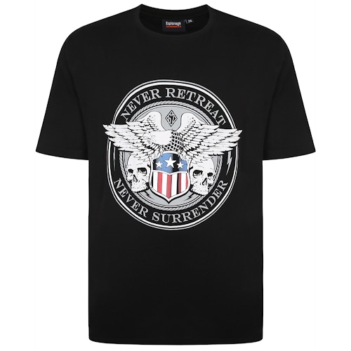 Espionage Never Surrender Print T-Shirt Schwarz